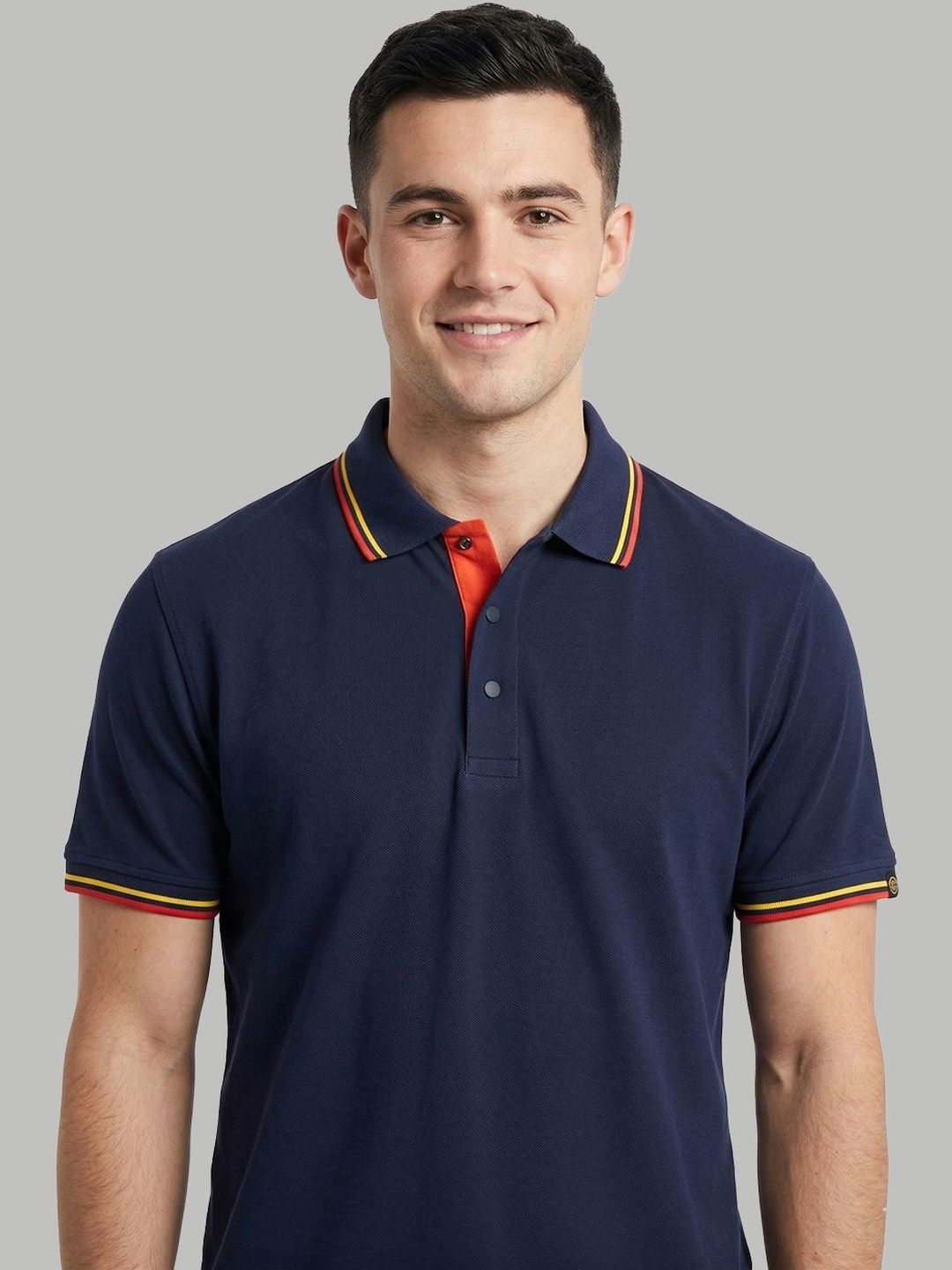Greylongg Men Polo Collar Short Sleeves T-shirt