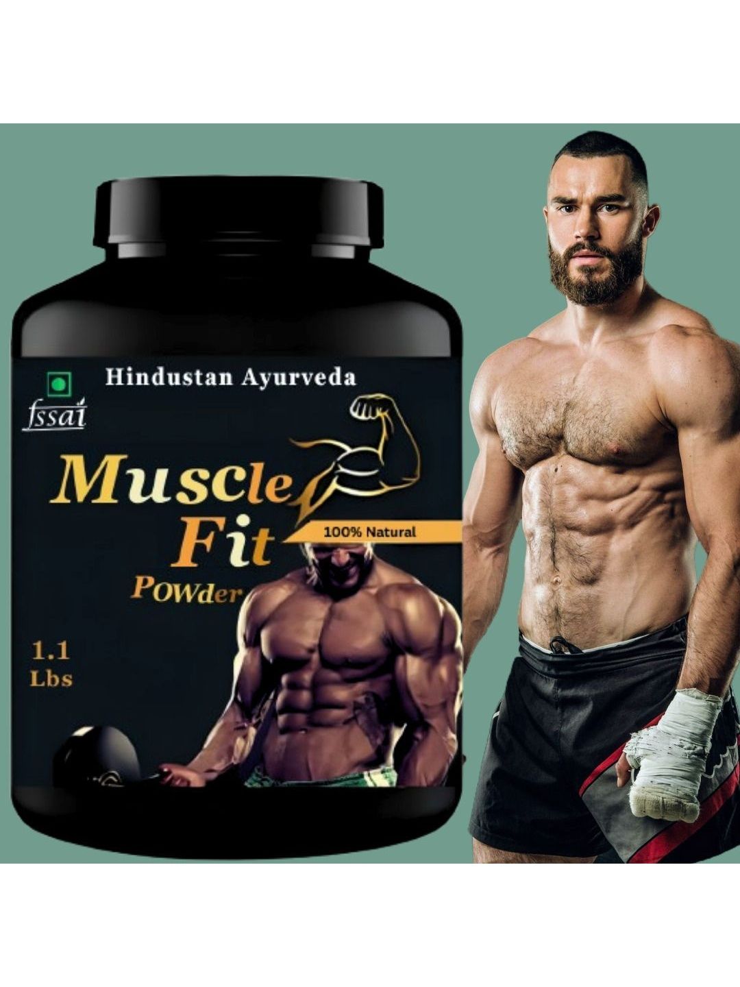HINDUSTAN AYURVEDA HINDUSTAN AYURVEDA Set Of 3 Muscle Fit Powder-500 g Each -Strawberry