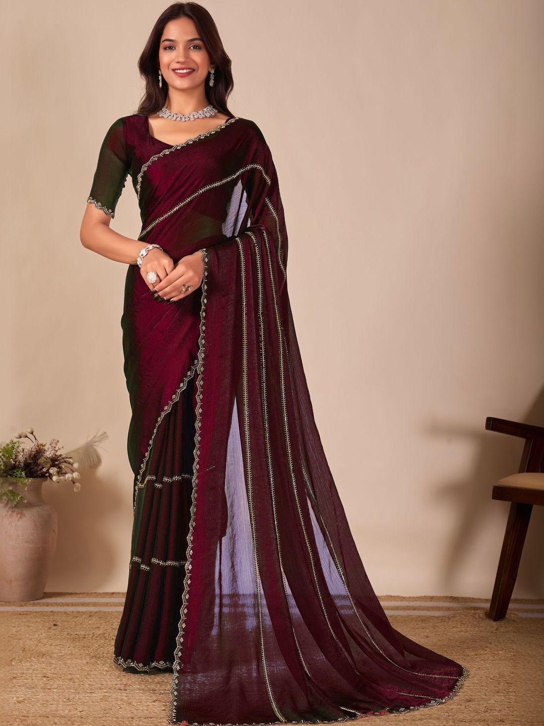 manokamna Poly Chiffon Saree