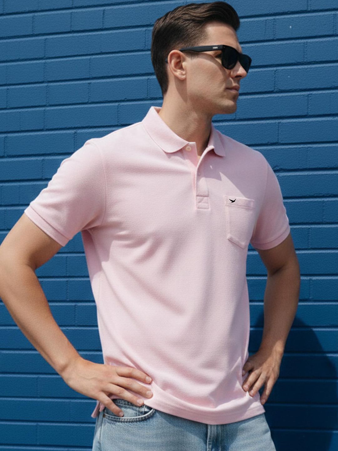 HiFlyers Men Polo Collar Pockets T-shirt