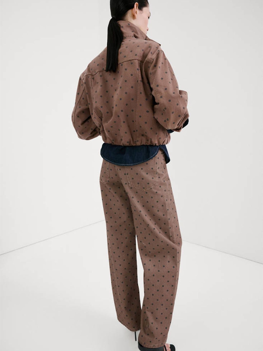 Regular Fit Polka Dot Printed Mid-Rise Jeans