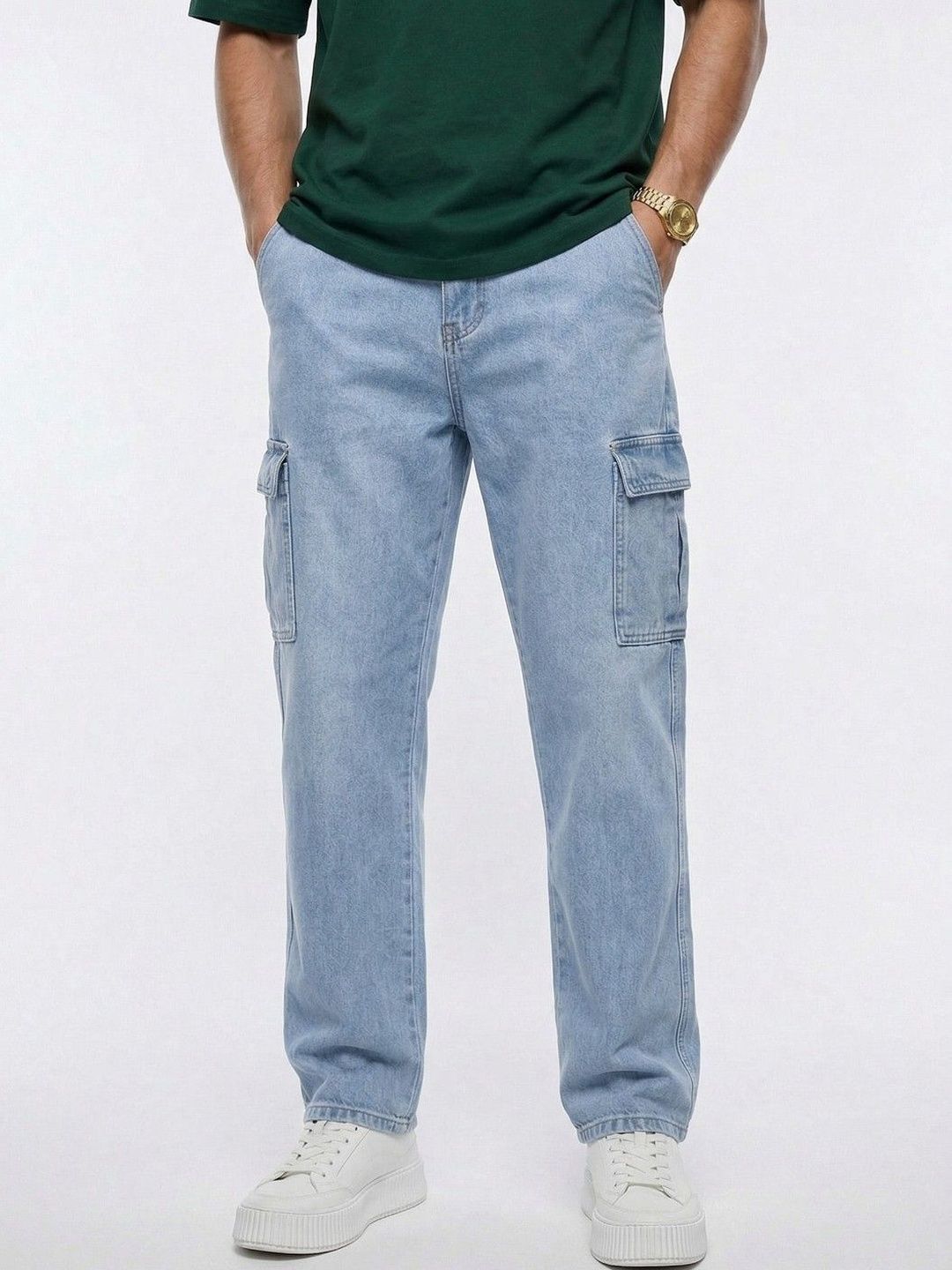 glitchez Men Relaxed Fit Mid-Rise Jeans