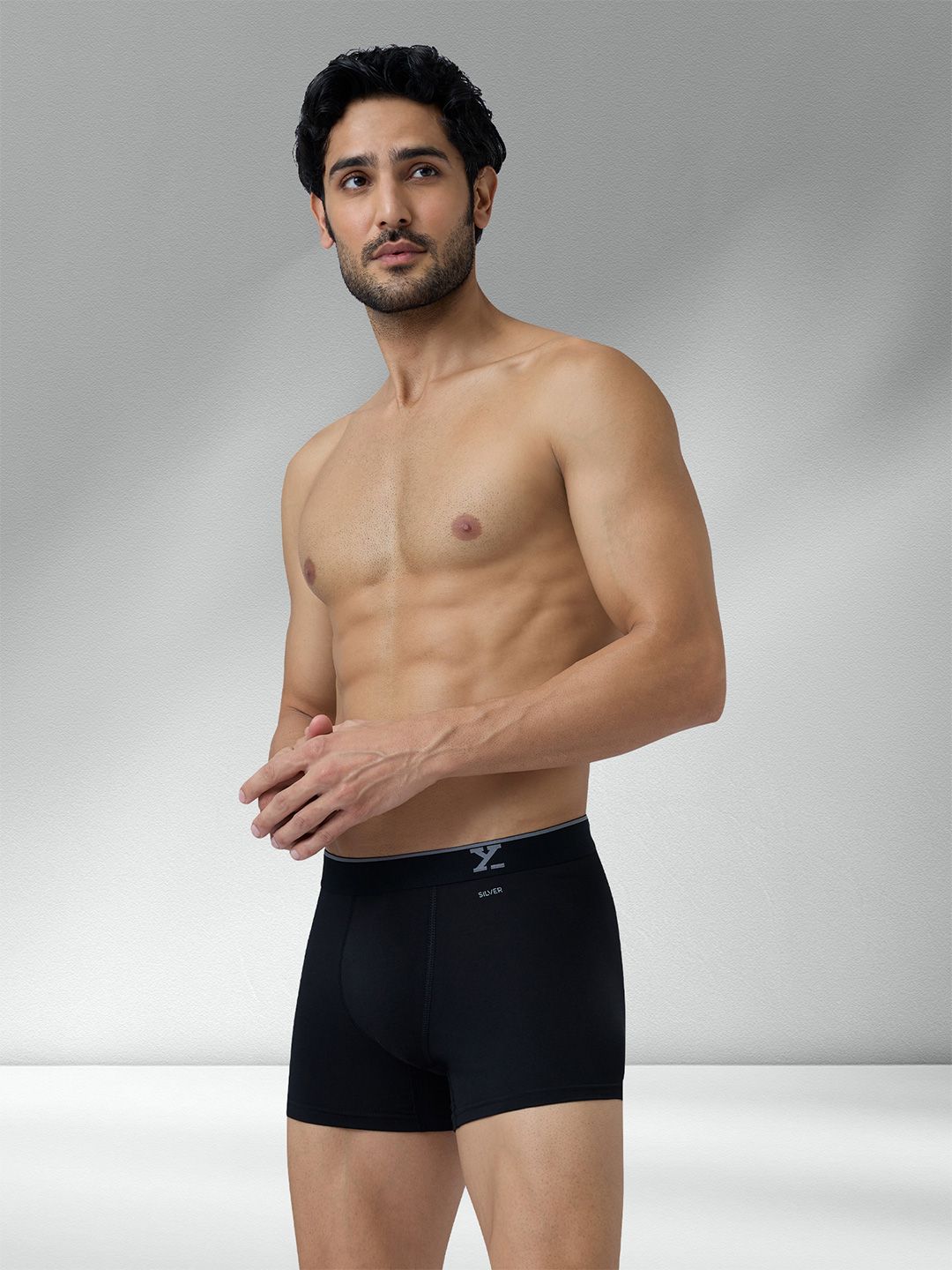 XYXX Men Traq Silver Cotton Trunk
