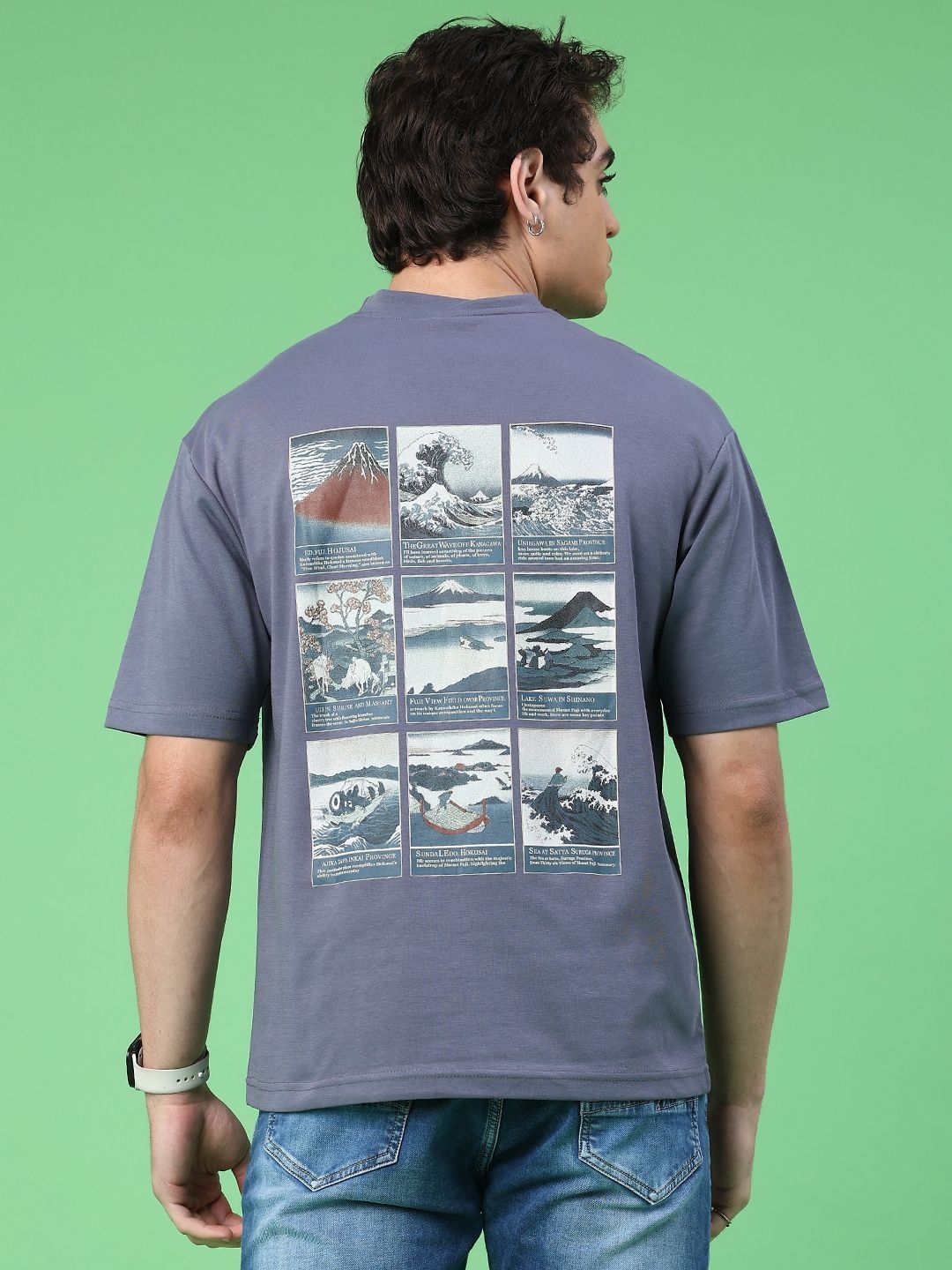 V-Mart Men Graphic Printed Round Neck Cotton Boxy T-shirt