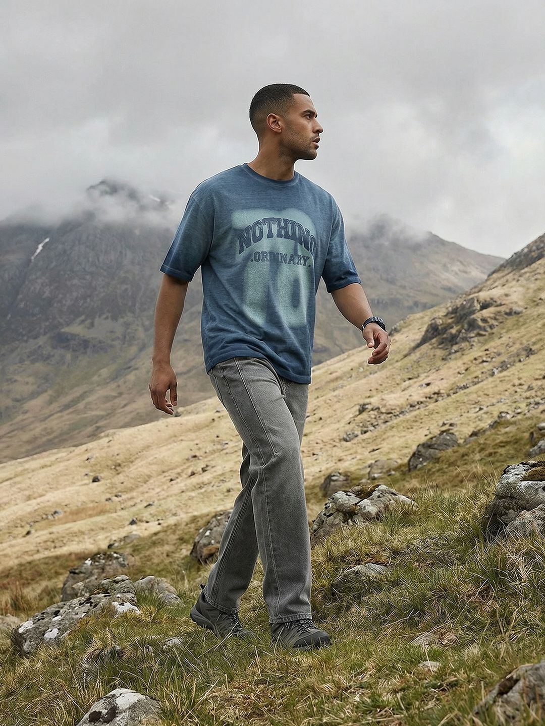 The Roadster Life Co. Relaxed Fit Typography Printed T-shirt