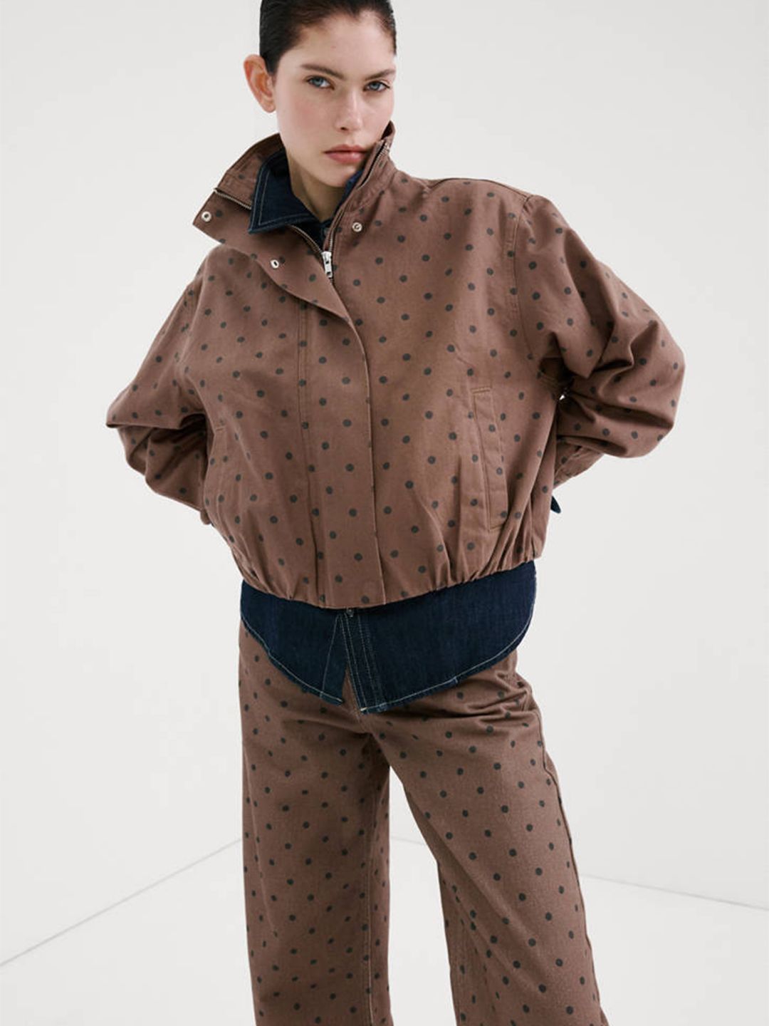 Regular Fit Polka Dot Printed Mid-Rise Jeans