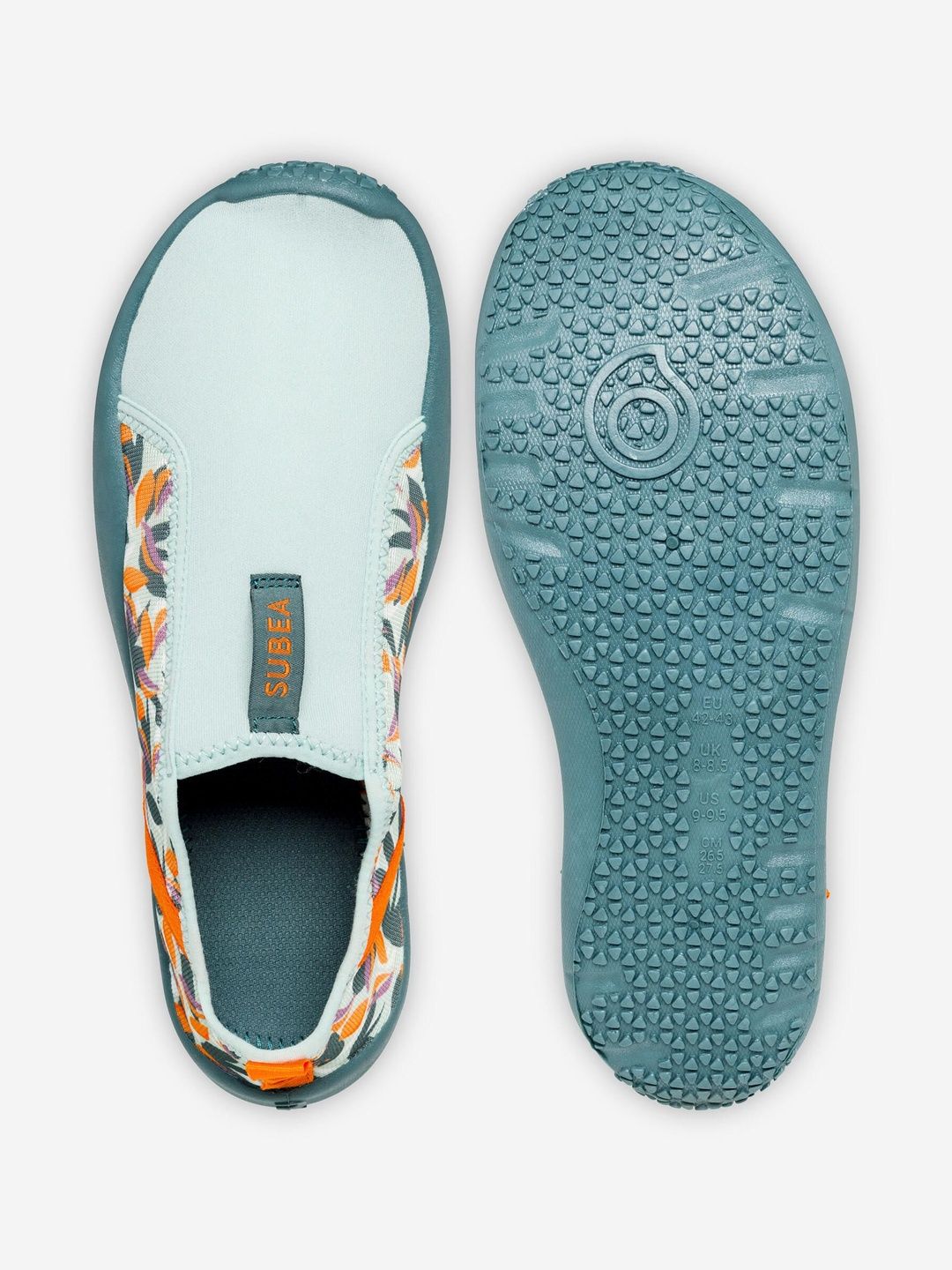 Decathlon Subea - Adults Green Aqua Shoes 120 Awake Leaf Elasticated Water Shoes