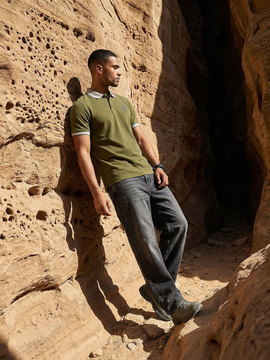The Roadster Life Co. Polo Collar Pure Cotton T-shirt