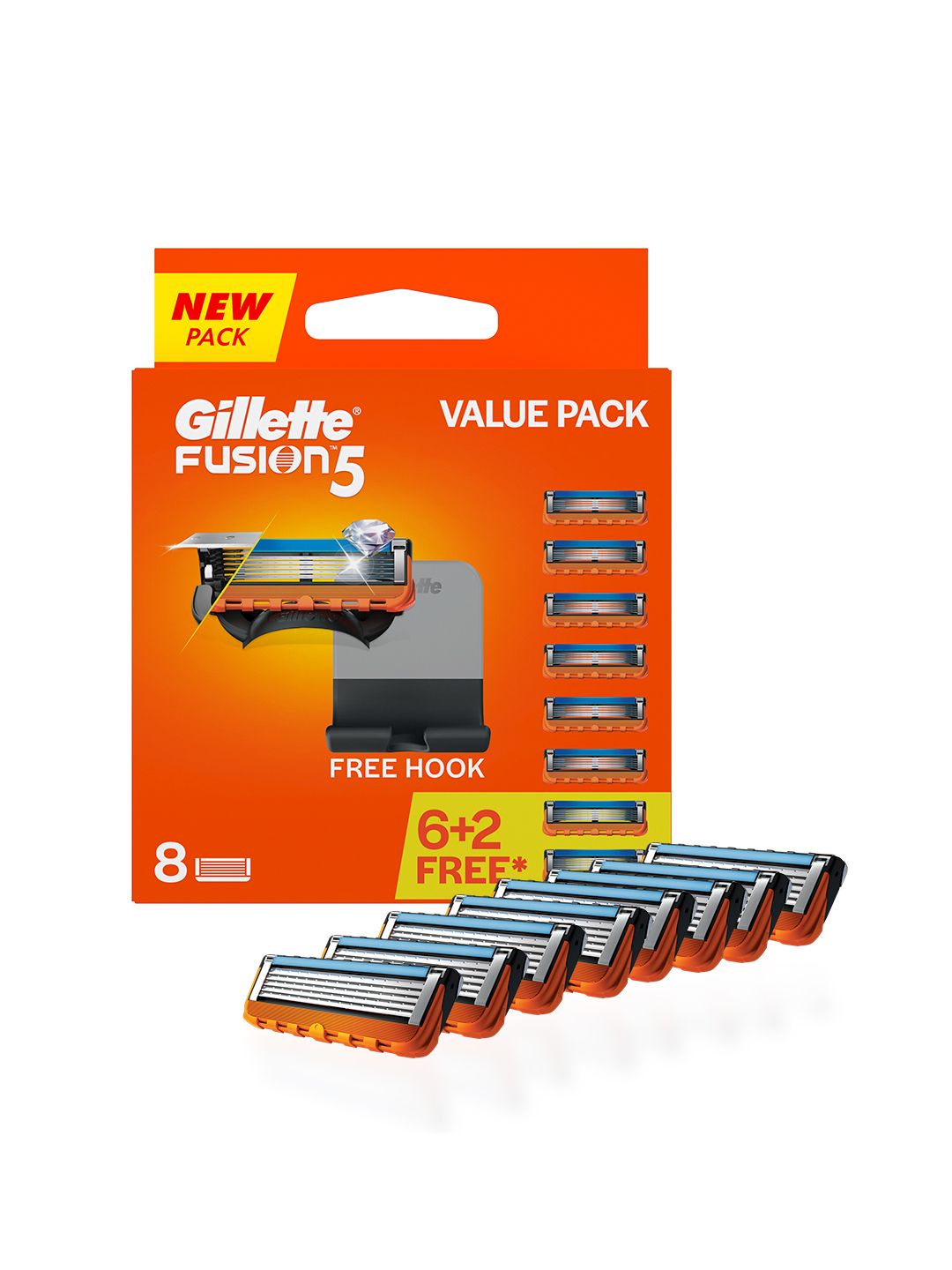 Gillette Gillette Men Set of 8 Fusion Manual Shaving Blade Cartridges