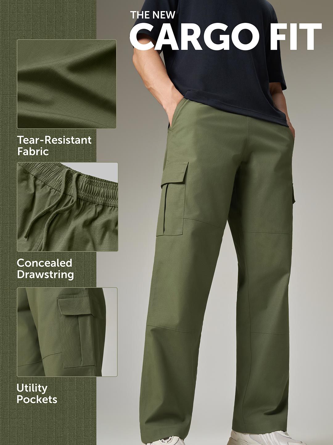 Buy XYXX Men Rove Relaxed Fit Ripstop Cargo Pants - Trousers for