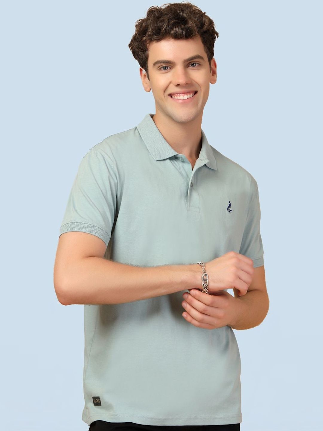 KLOUE Men Polo Collar T-shirt