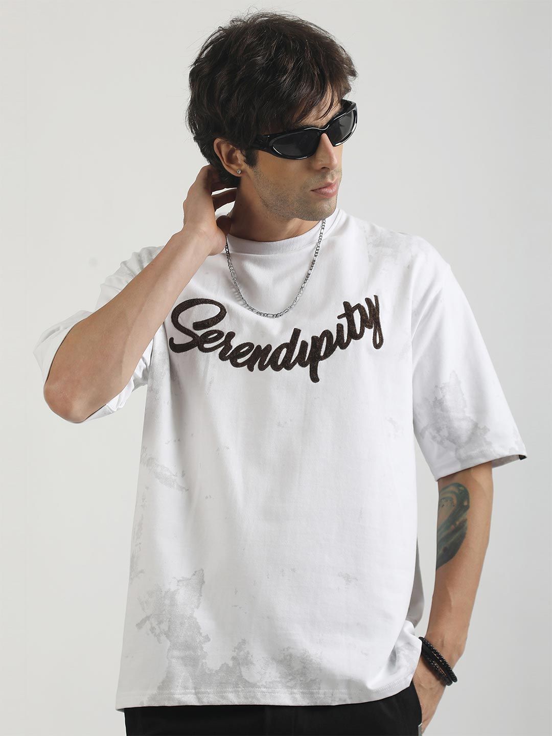 Maniac Men Embroidery Printed T-shirt