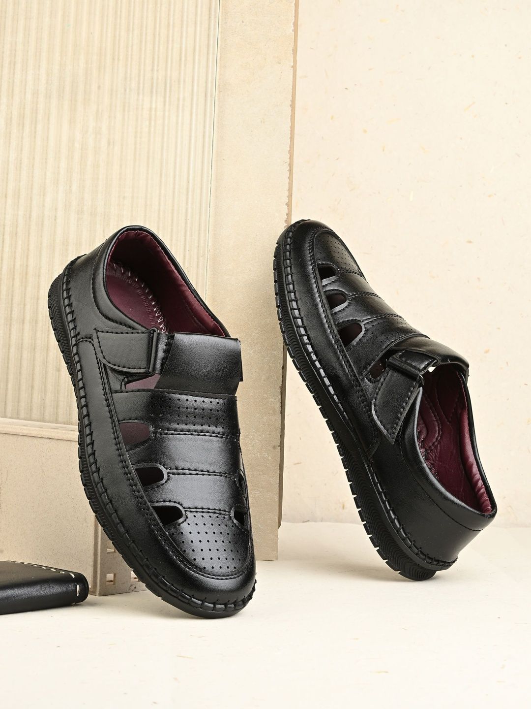 Azzaro Black Men Comfort Sandals