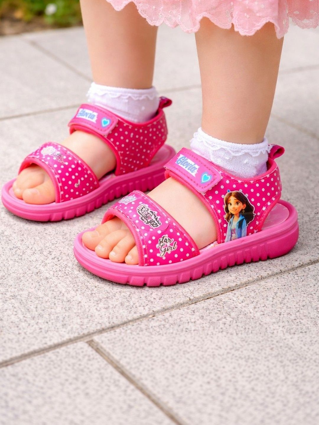 Green Comfort Girls Leather Comfort Sandals