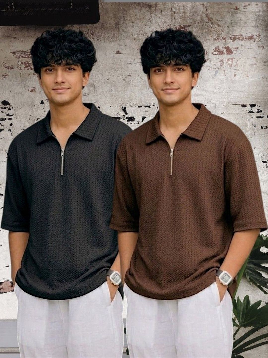 Adixus Men Polo Collar Polyester PU Coated T-shirt