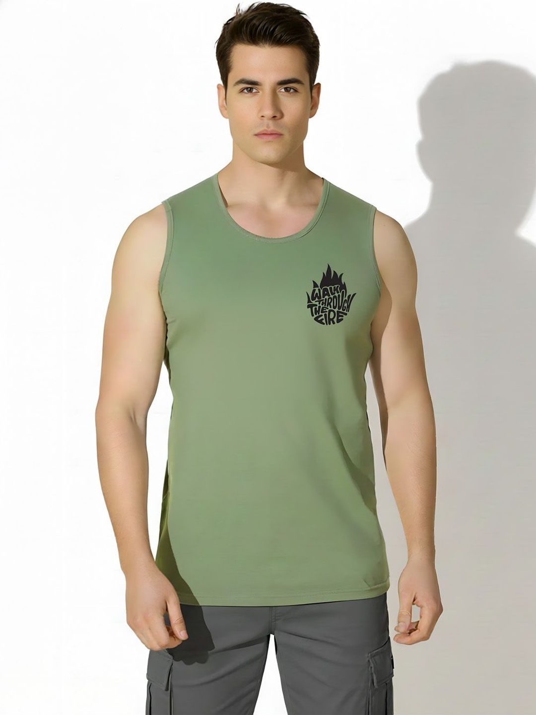 WOOSTRO Printed Assorted Cotton Gym Vest