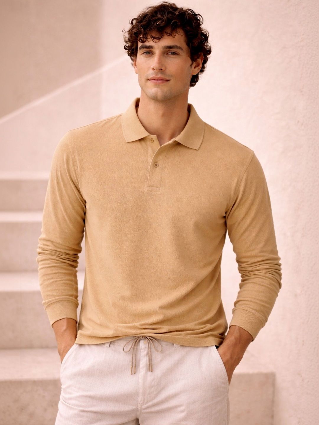 Davno Men Polo Collar T-shirt