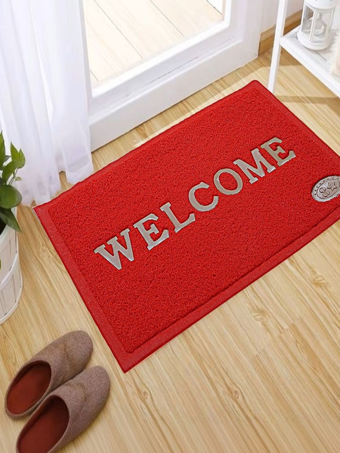 vstucart Red Textured Anti-Skid Doormats