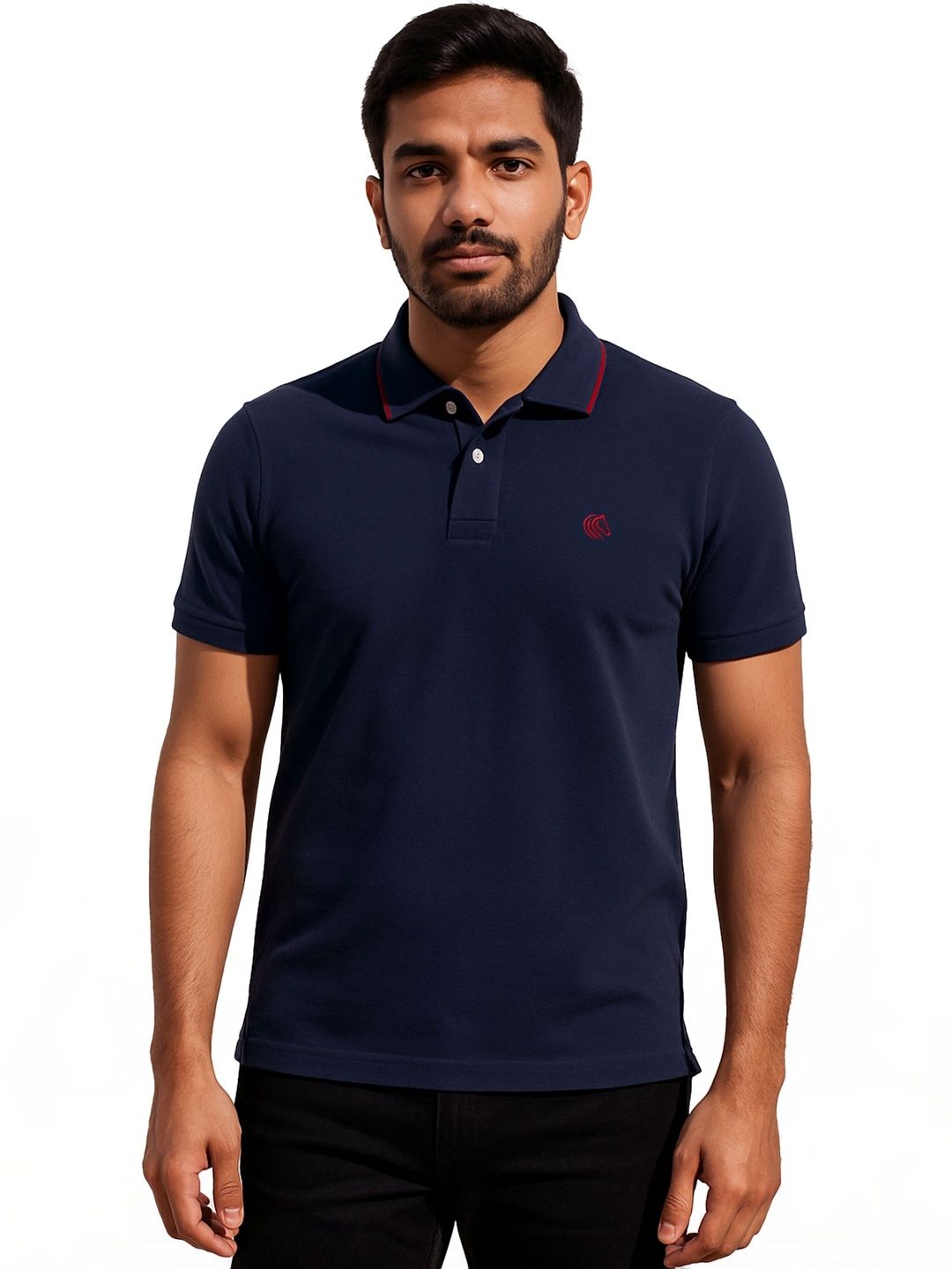Mane & Mini Men Regular Fit Stretch Pique Polo Cotton Shirt