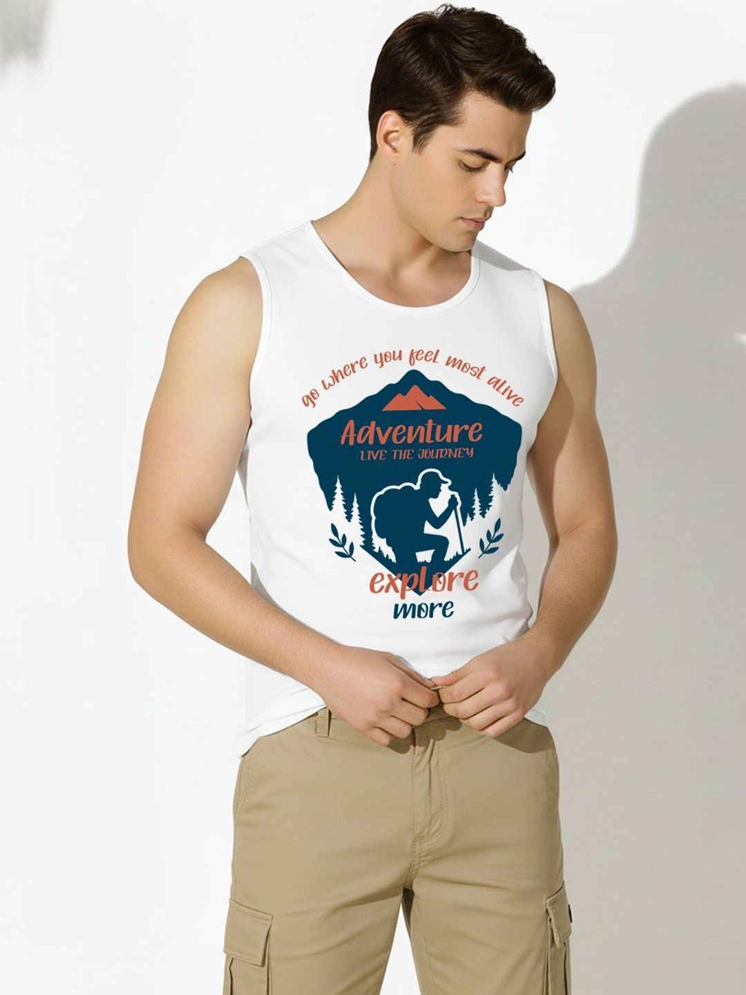 WOOSTRO Printed Assorted Cotton Gym Vest