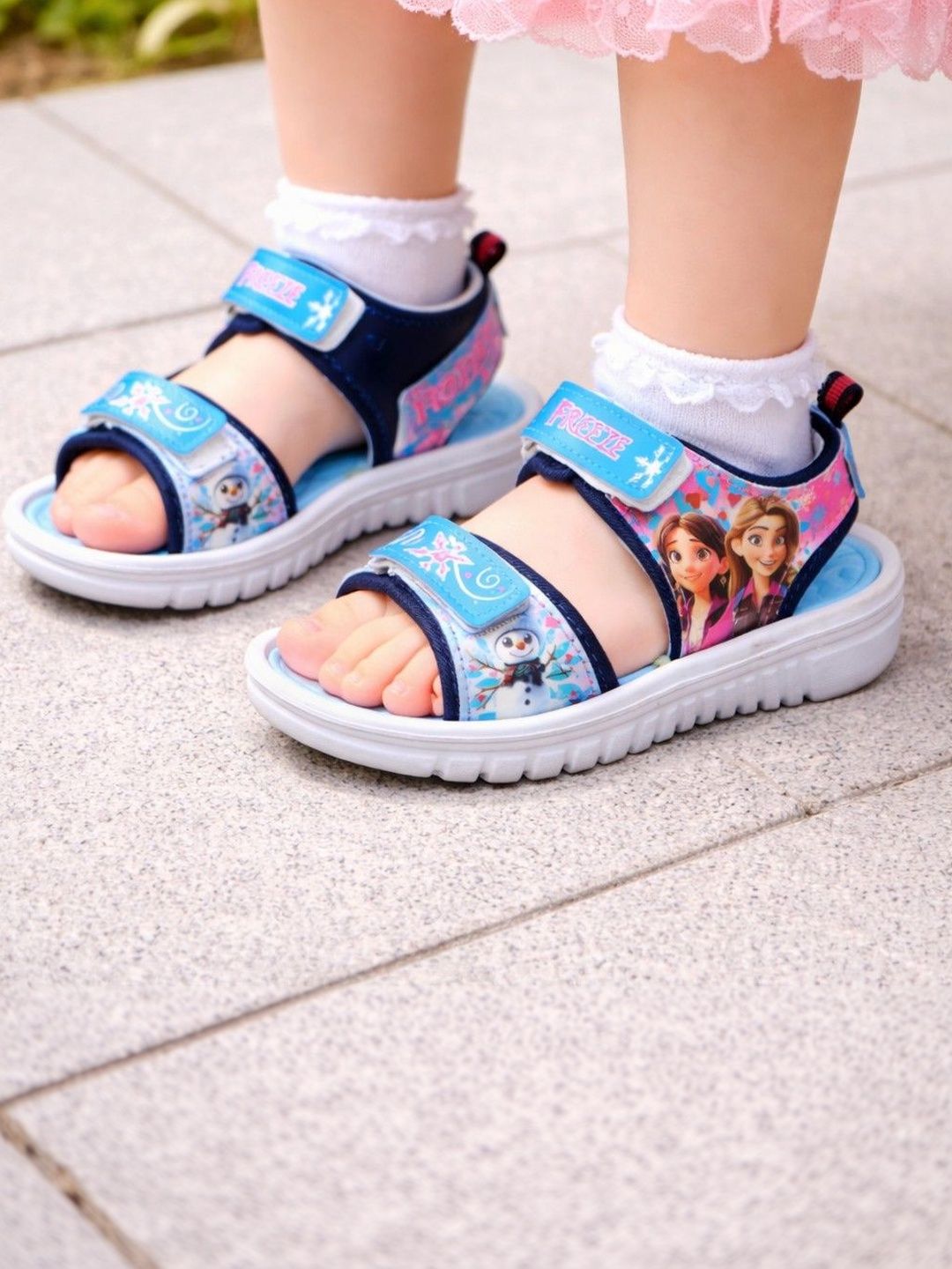 Green Comfort Girls Leather Comfort Sandals
