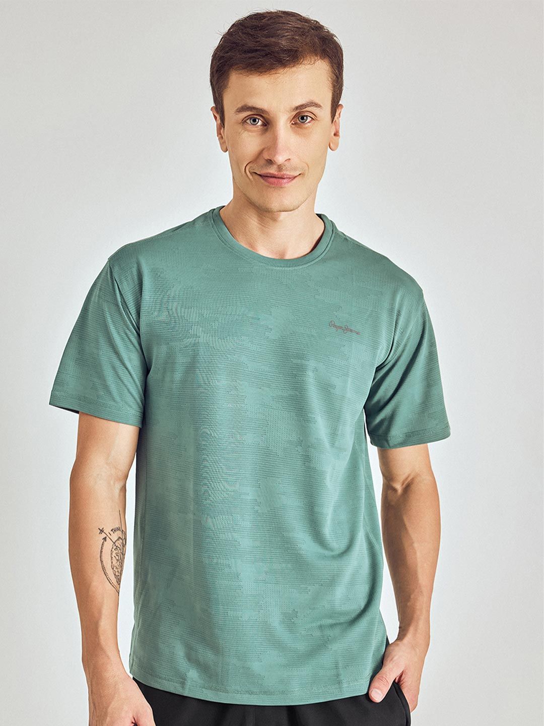 Pepe Jeans Abstract Printed Round Neck T-Shirt