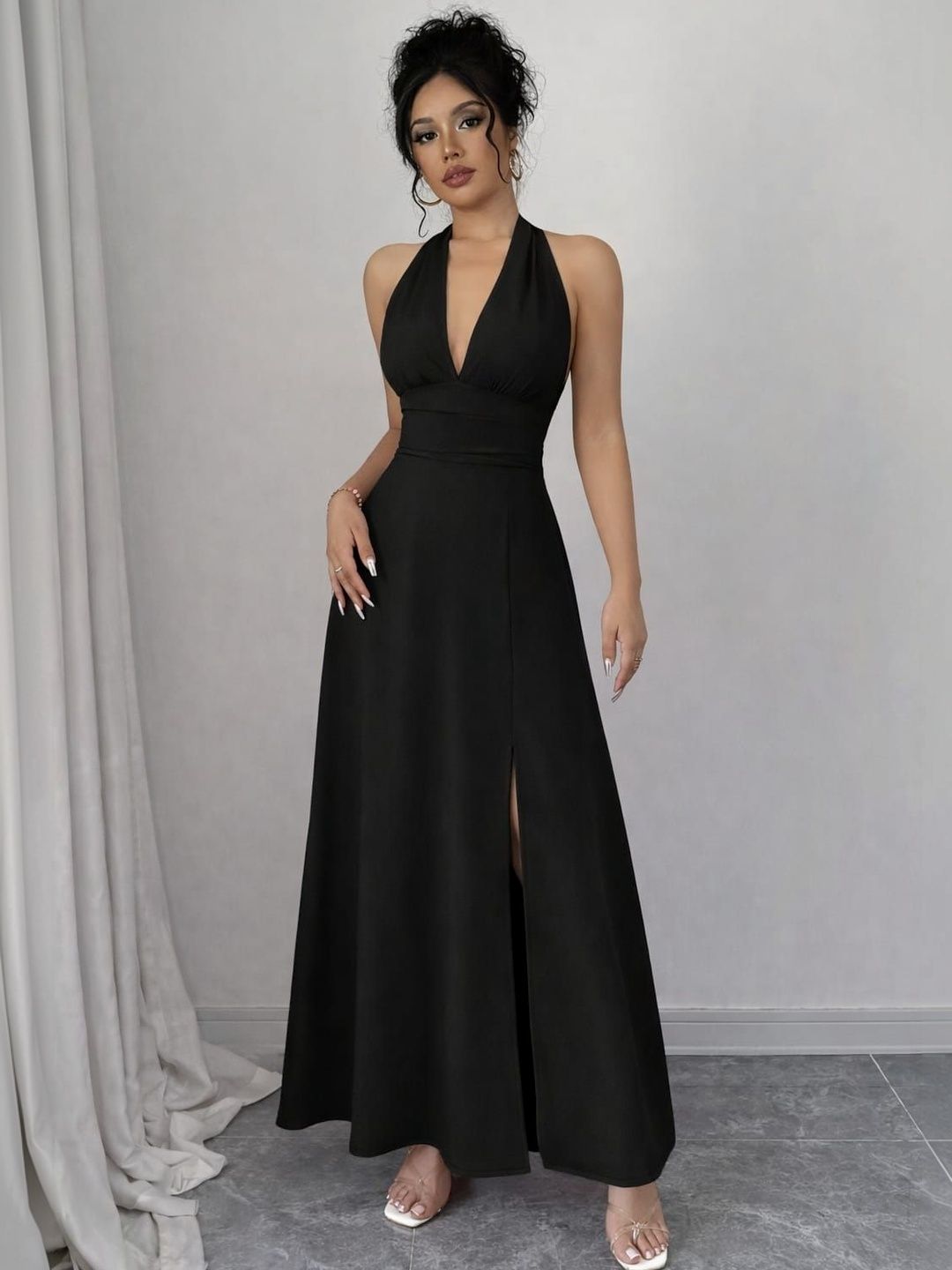 halter dress boho Summer Tropic Muse Tiered Ruffle Maxi Dress main image 0
