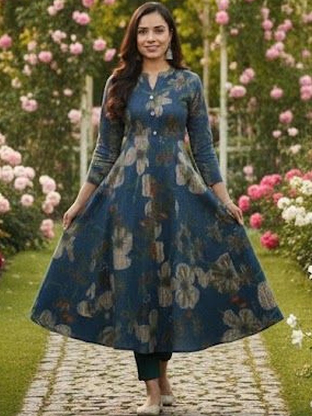 AJ ART AJ ART Women Floral Printed Anarkali Kurta