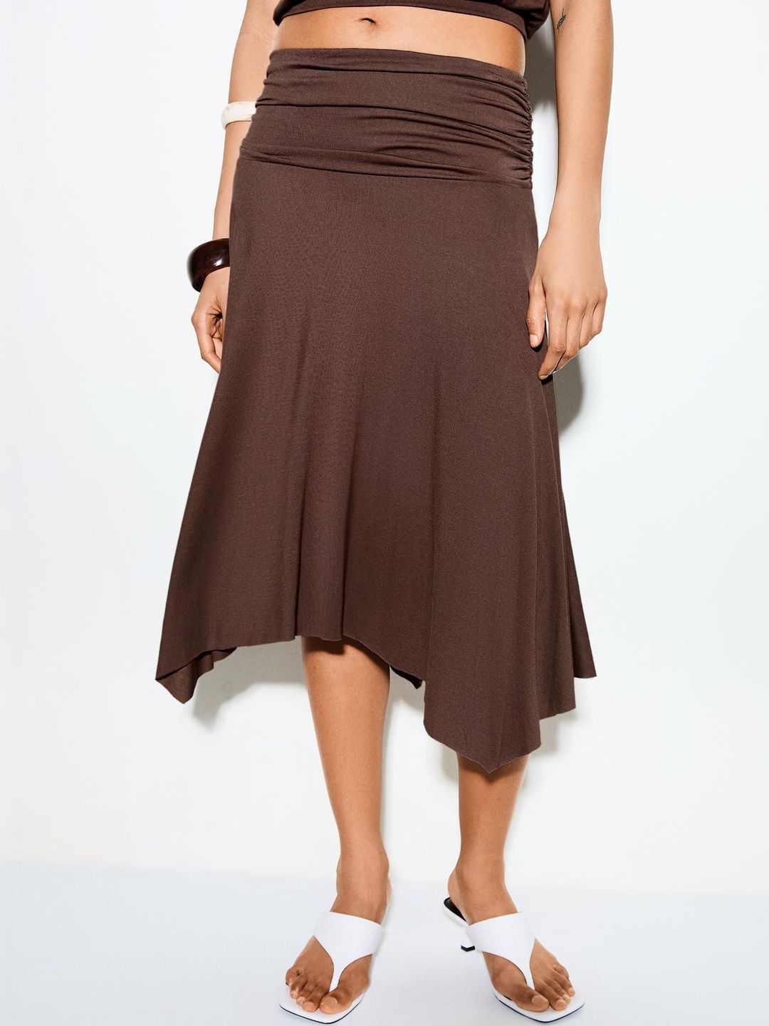 Ruched Midi Skirt