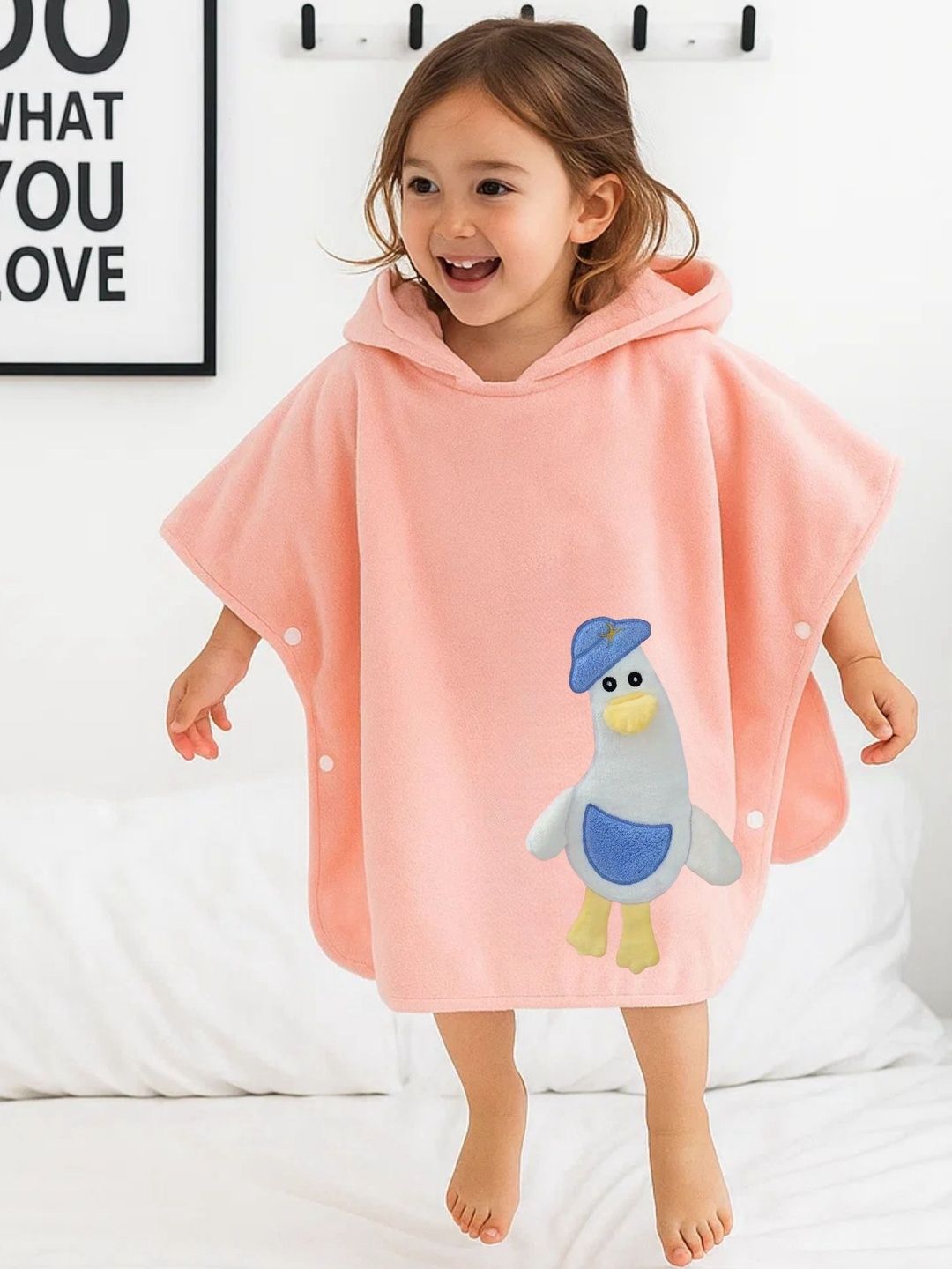 DIVYAM - JOY OF COMFORT Pink & Peach-Coloured 1 Printed 450 GSM Bath Towel