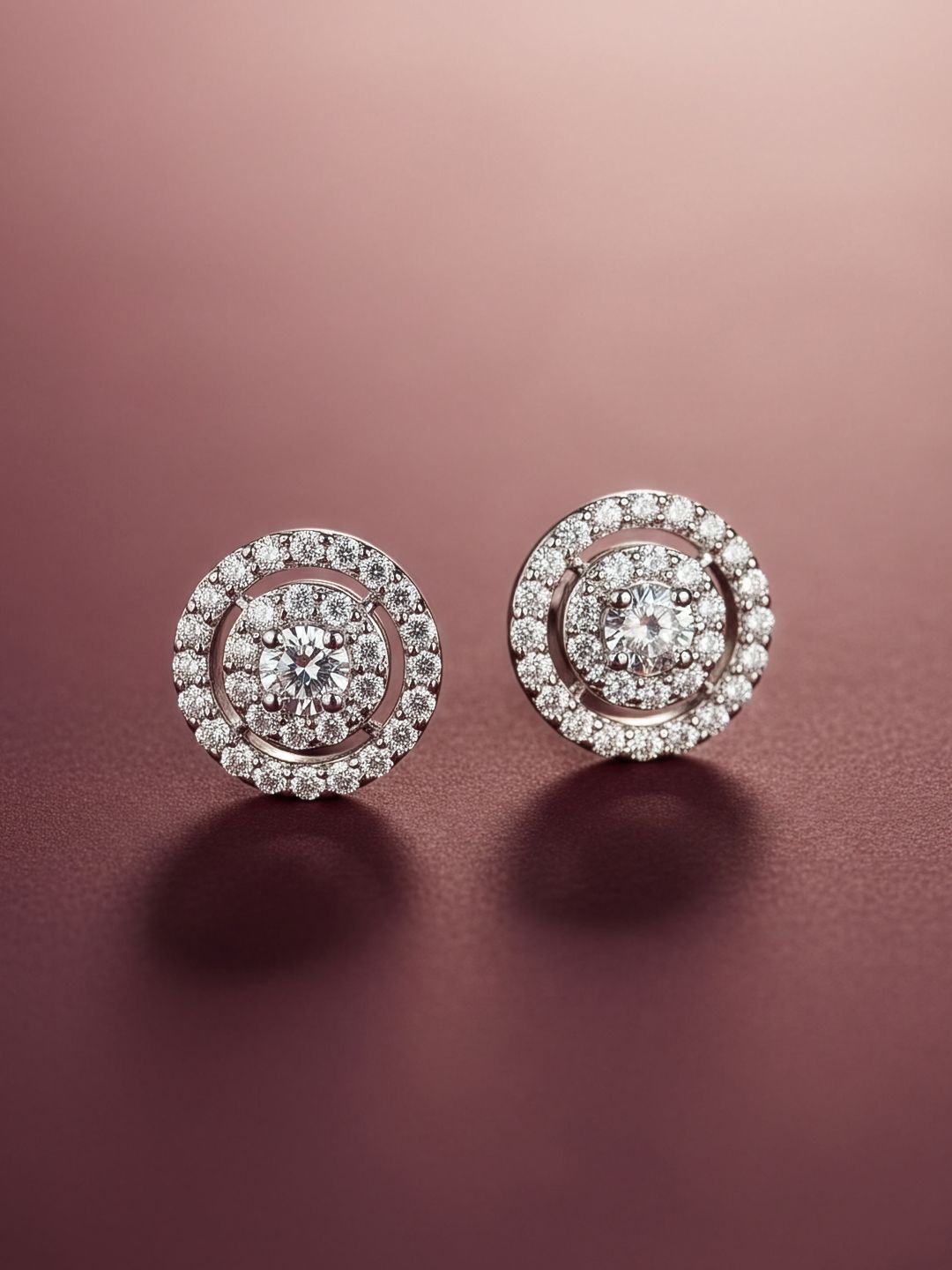 MAEJOY Dazzling Lab grown diamond 92.5 Sterling Silver 18KT Rhodium plated stud earrings