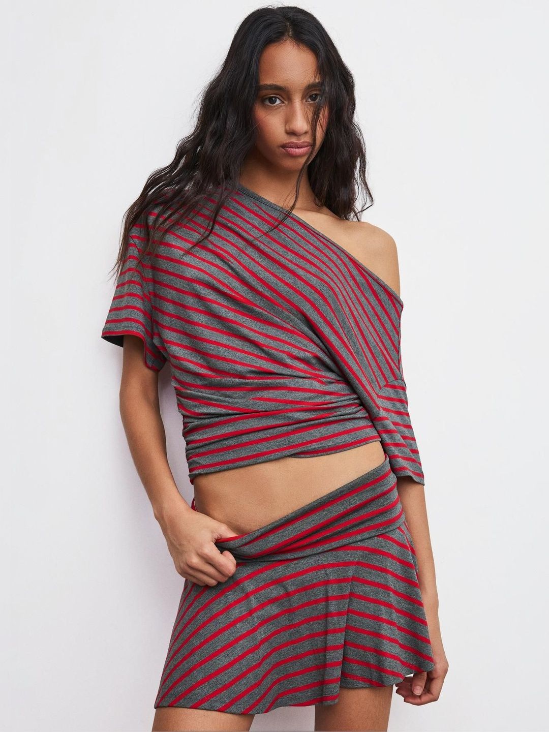 Mini Skirt With Double Turn-up Waist