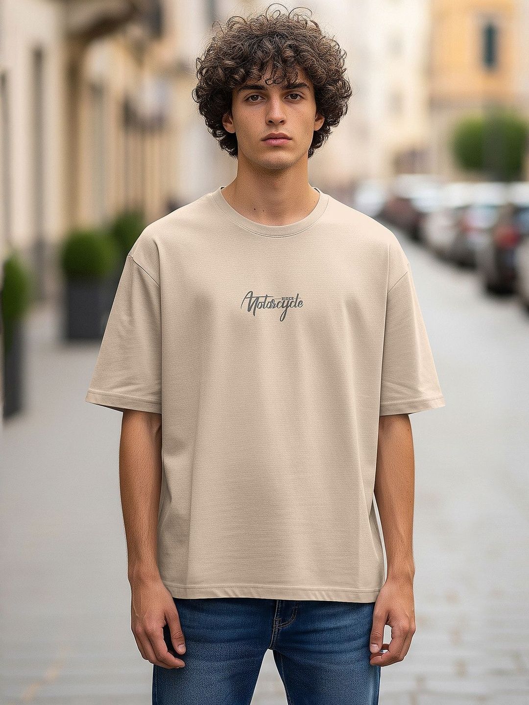 BULLMER Men Printed Drop-Shoulder Sleeves T-shirt