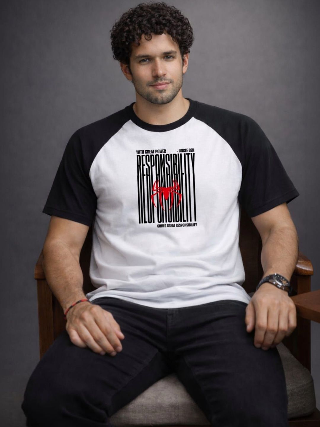 DAMN GUD DG Men Typography Colourblocked T-shirt