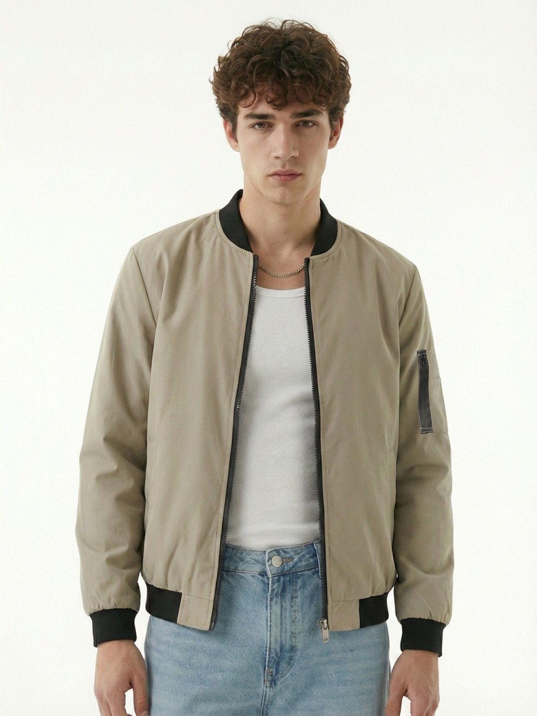 StyleCast x Revolte Mock Collar Bomber Jacket