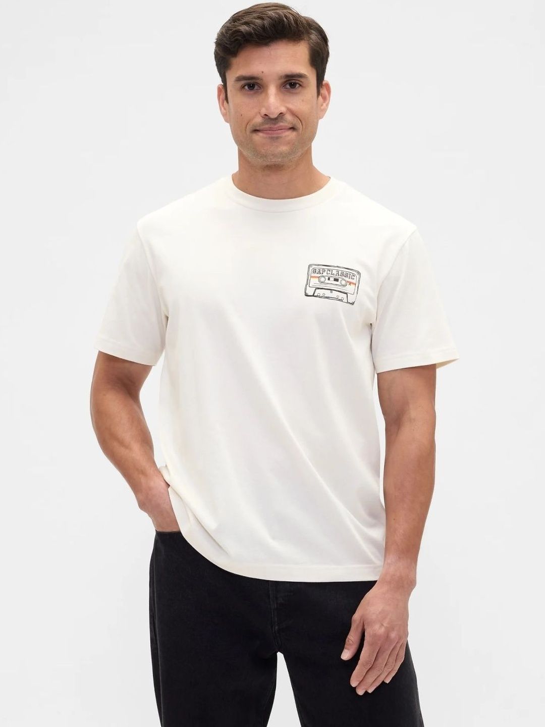 GAP Men Graphic Print Crew Neck T-shirt