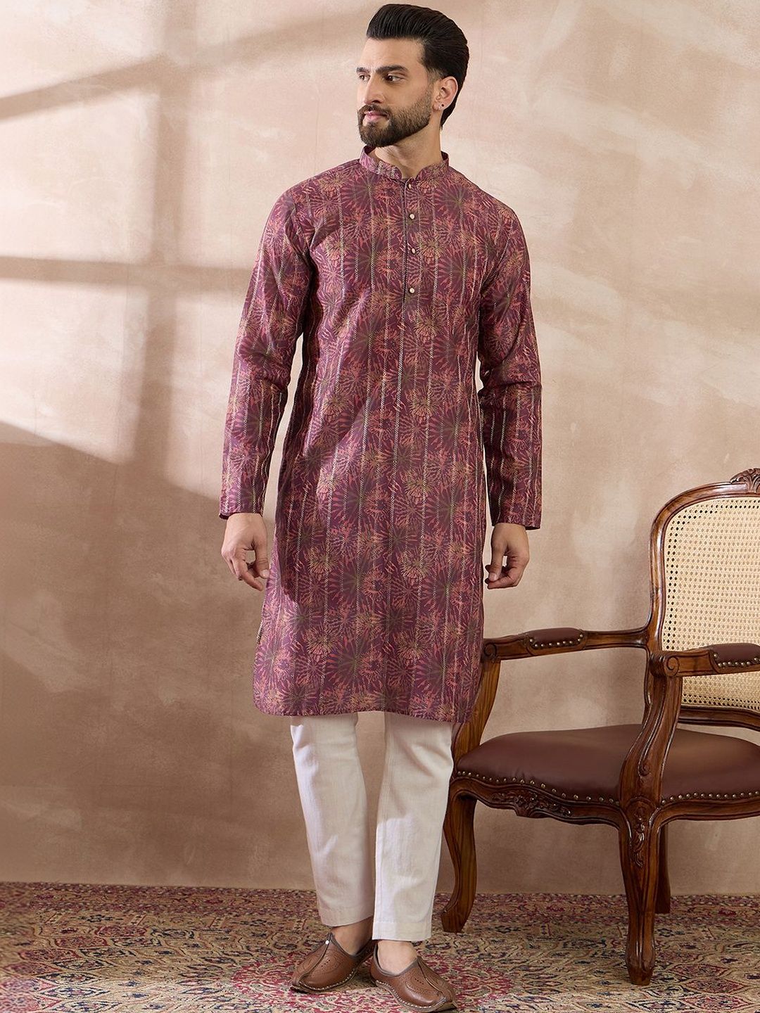 Ethnic Bay Men Printed Summer Sheers Kurta