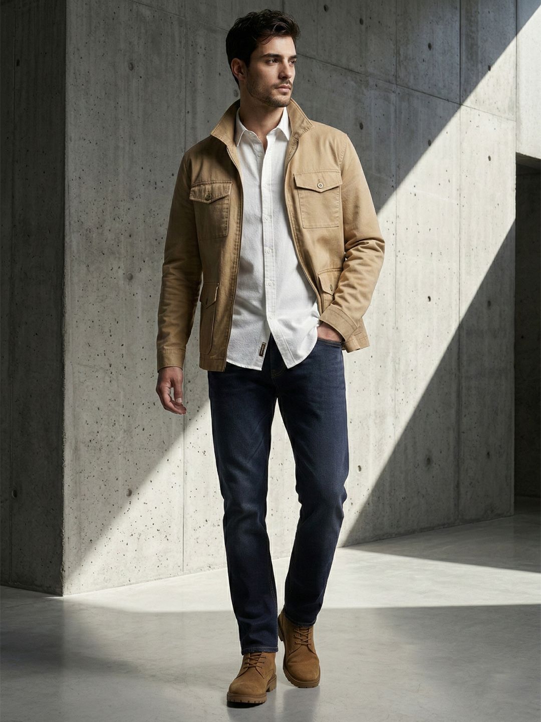 The Roadster Life Co. Men Straight Fit Stretchable Jeans With A Bag