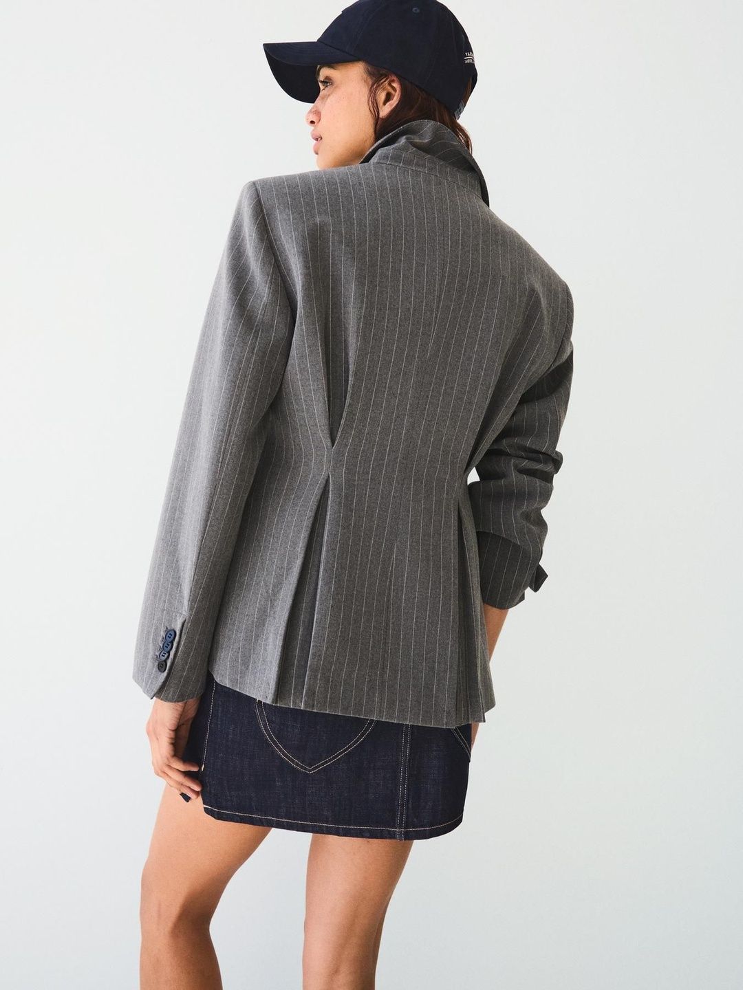 Striped Notched Lapel Single-Breasted Casual Blazer