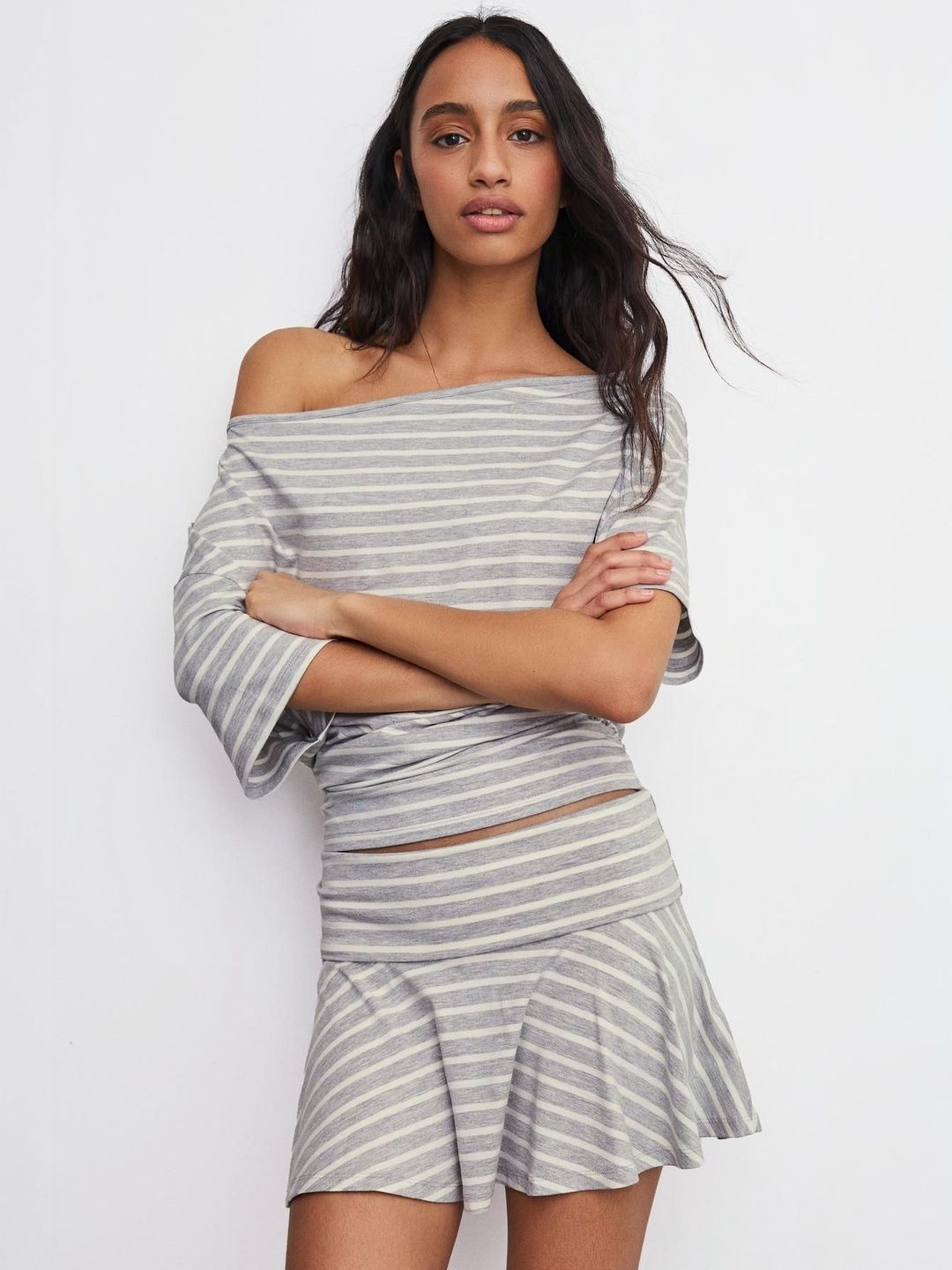 Mini Skirt With Double Turn-up Waist