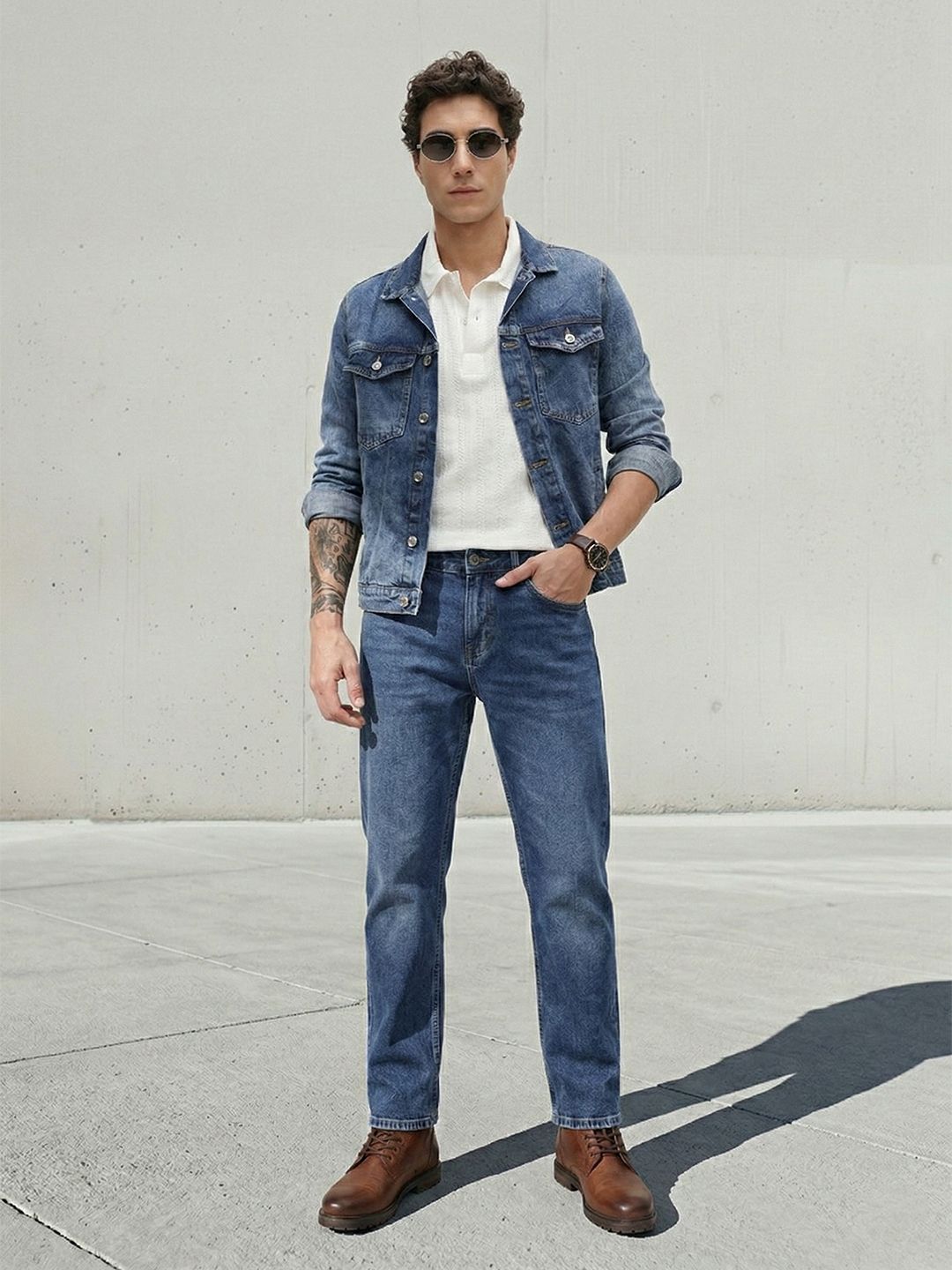 The Roadster Life Co. Men Straight Fit Light Fade Stretchable Jeans