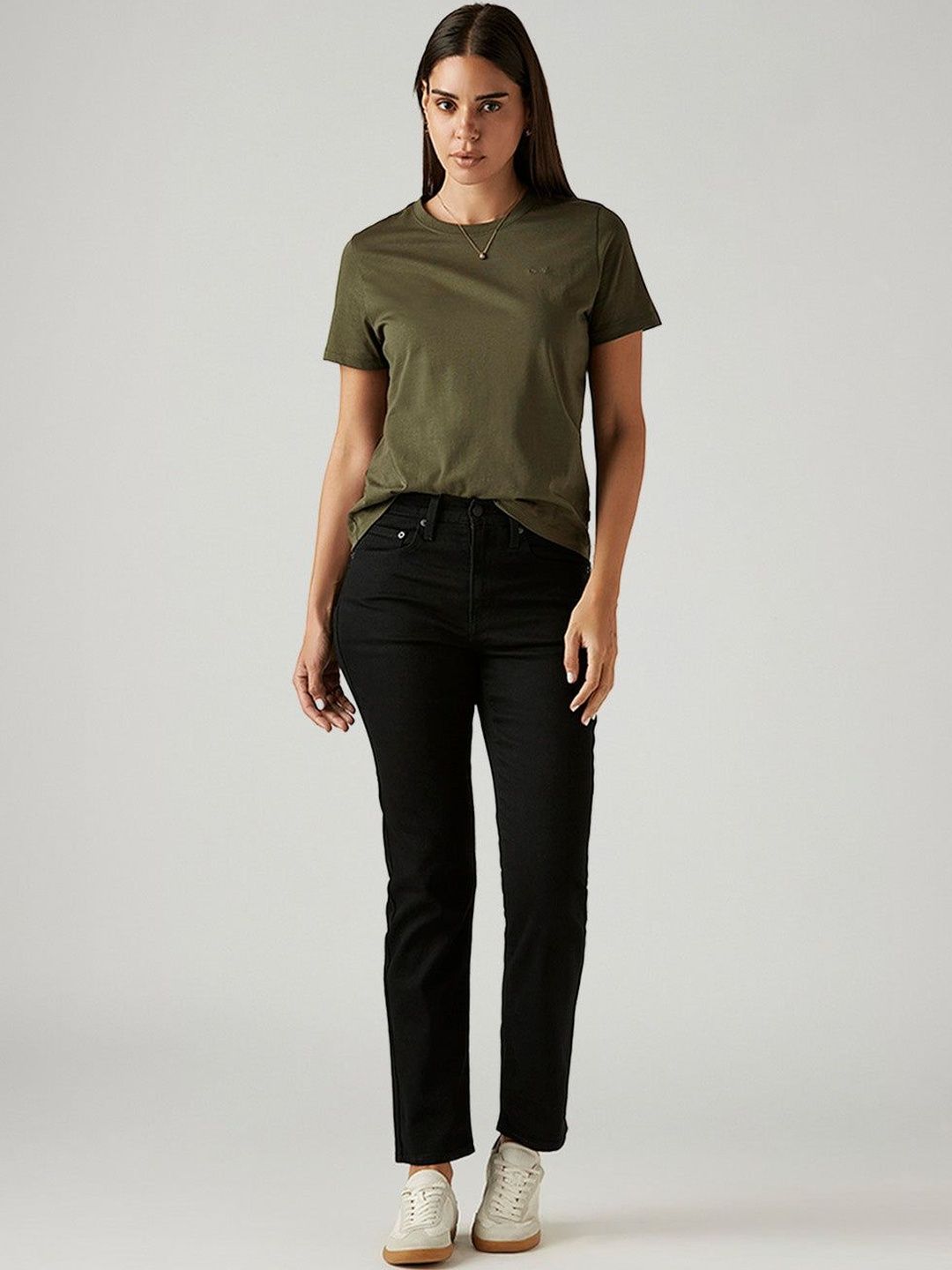724 Black Straight Fit High Rise Jeans