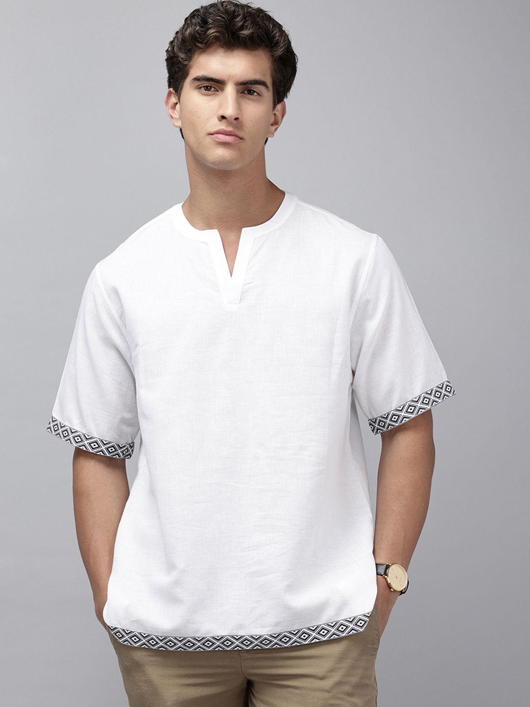 NAVNIV Mandarin Collar Straight Kurta