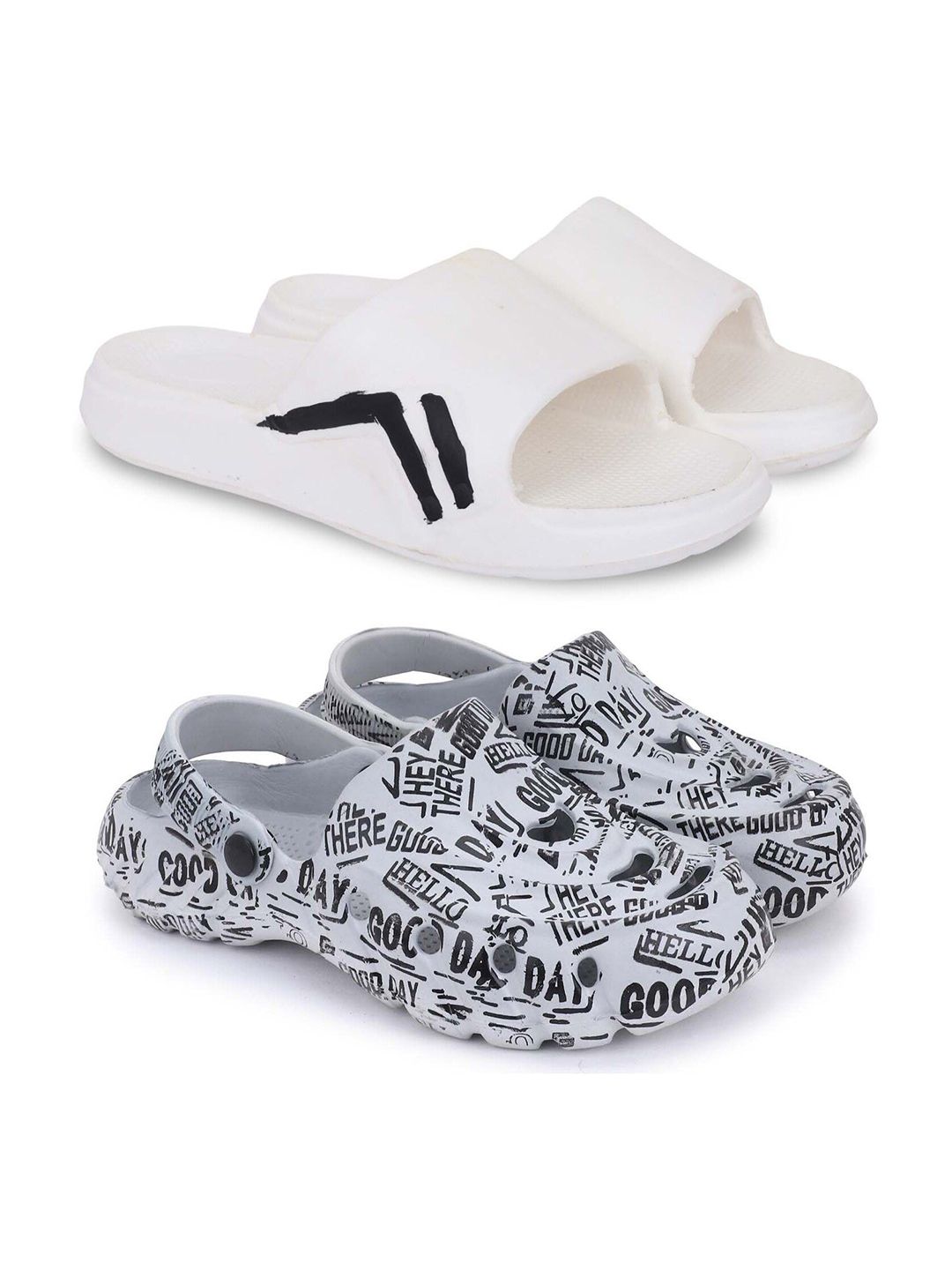 Pampy Angel Men Set Of 2 Printed Sliders