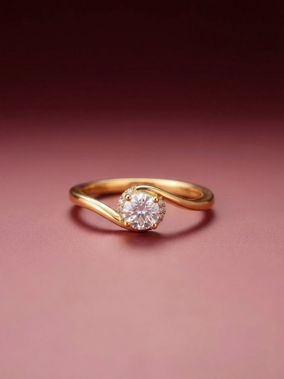 MAEJOY Solitaire twisted Lab grown diamond 92.5 Sterling Silver 18KT Rhodium plated ring