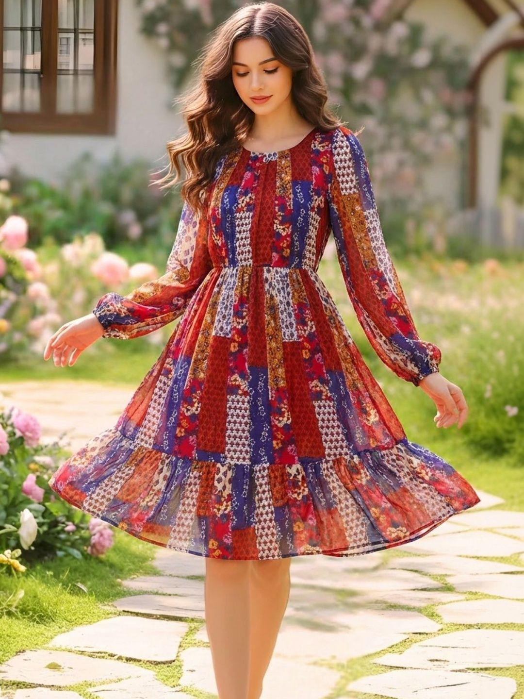 dressberry women floral embroidered fit and flare midi dress reviews Buy DressBerry Floral Printed Off-Shoulder Puff Sleeve Fit & Flare Midi Dress - Dresses for Women 31005632