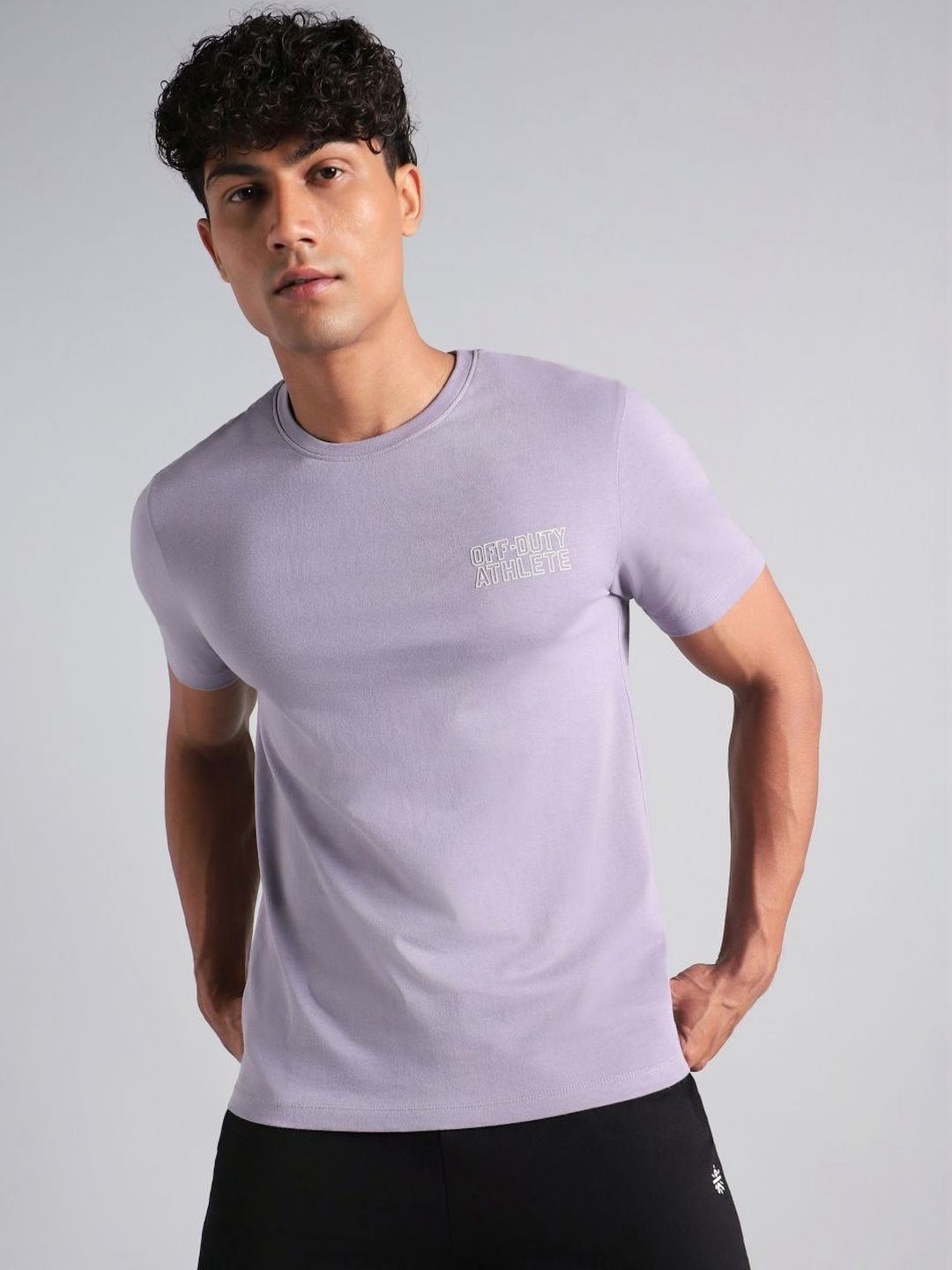 CULT Men's Purple Off Duty Print Graphic T-shirt