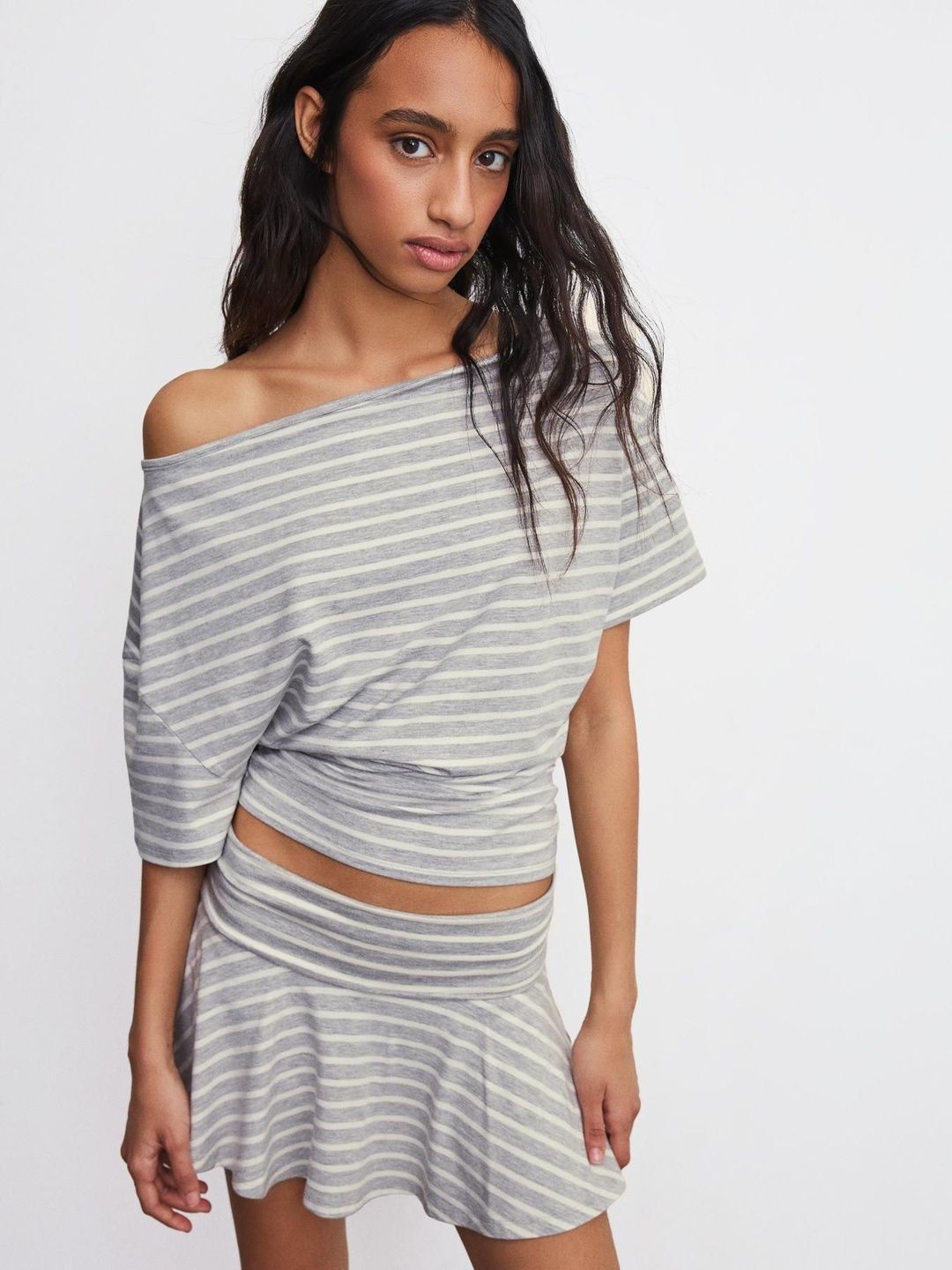 Mini Skirt With Double Turn-up Waist