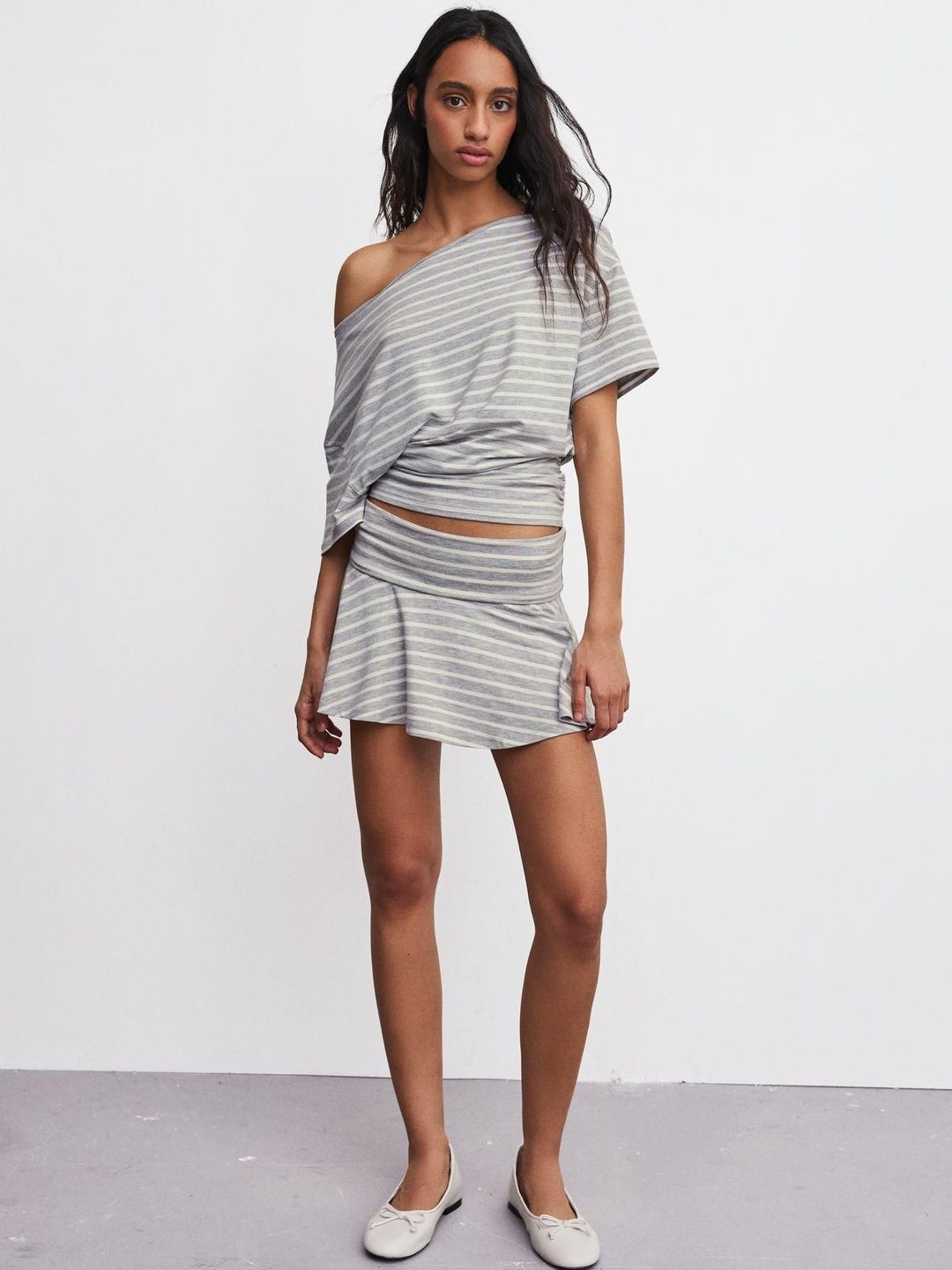 Mini Skirt With Double Turn-up Waist