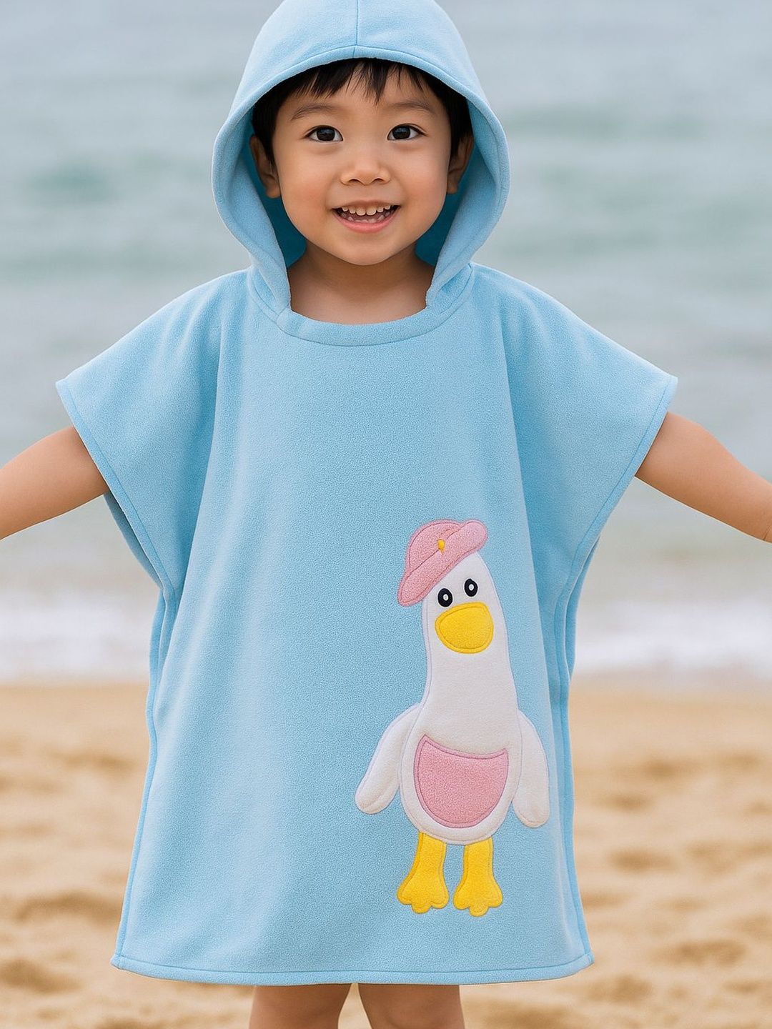 DIVYAM - JOY OF COMFORT Blue & Blue 1 Printed 450 GSM Bath Towel